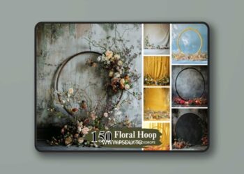 100+ Floral Hoop Digital Backdrops