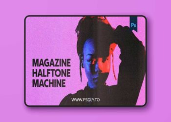 Magazine Halftone Machine Photo Effect for Photoshop