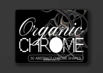 Organic Chrome - 50 Abstract Chrome Shapes - 3D Renders