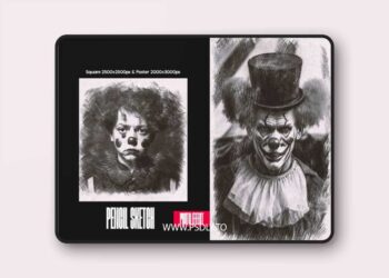 Pencil Sketch - Square & Poster Photoshop Effects