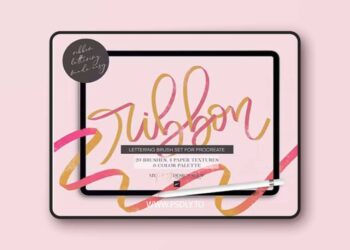 Ribbon - Lettering Brush Set for Procreate