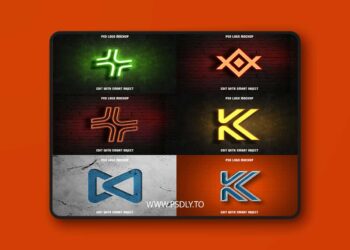 Best Modern 3D Logos on Wall - PSD Mockup Templates