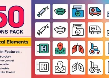 Videohive - Dual Icons Pack Medical Icons - 57881895