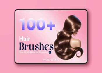 100+ Hair Brushes Pack for Photoshop