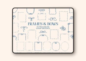 Frames & Bows - 70 Procreate Stamp Brushes Pack