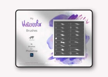 Watercolor Photoshop Brushes Pack