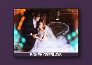 Designbundles - Neon overlays, Bokeh overlay, Photoshop overlay