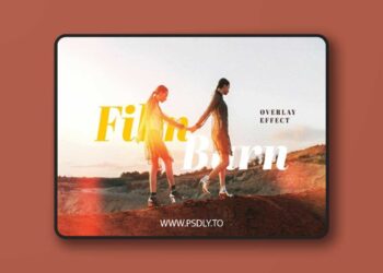 Film Burn Photo Effect - Photoshop PSD Overlay Effects