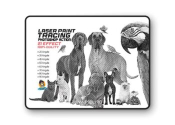 Laser Paint Tracing Photoshop Actions