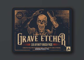 RetroSupply - Grave Etcher | Engraving Brushes for Affinity Designer