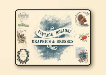 Vintage Holiday Graphics and Brushes 653835