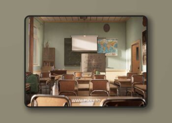 High School Classroom Environment (High School Liceum Class Room College 3d)