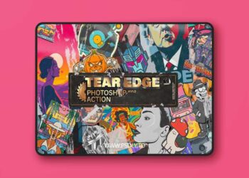 Tear Edge Sticker Poster V.1 - Photoshop Action