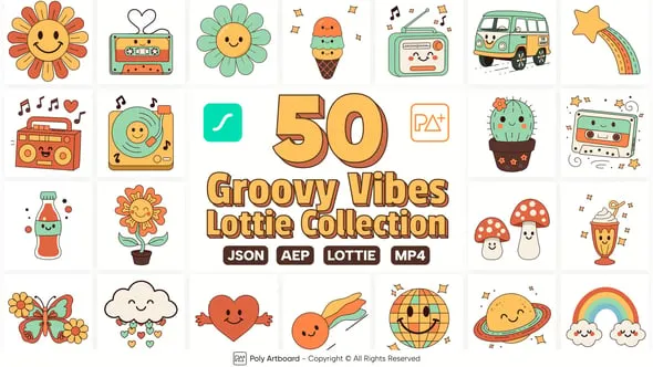 Videohive - Groovy Vibes Collection For After Effects - 59313452 1 Videohive - Groovy Vibes Collection For After Effects - 59313452
