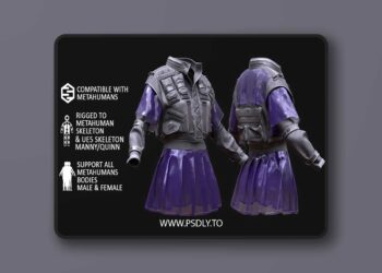 Cyber Jacket 20 - All MH Bodies & UE5 Skeletons - Rigged (5.3 – 5.6)