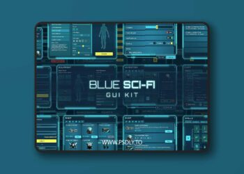 Blue Sci-fi GUI Kit 250 icons v1.0.1