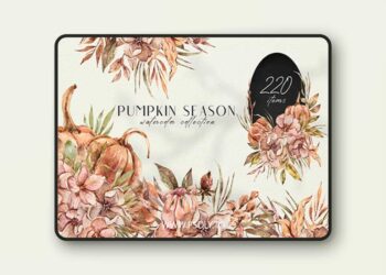 Watercolor PUMPKIN SEASON set 5458006