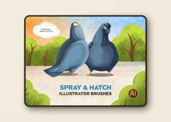 Spray Hatch Illustrator Brushes