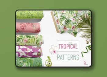 Tropical Patterns Watercolor Flowers