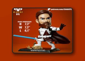 3DXM – General Kenobi Chibi – 3D Print Model STL