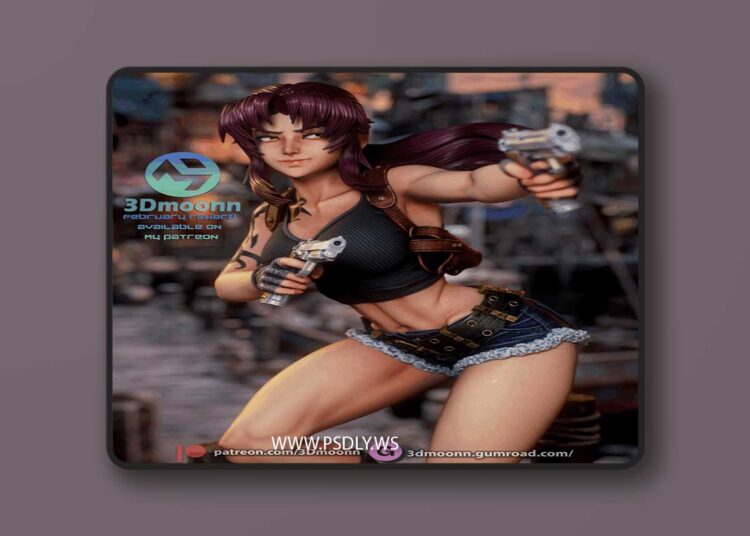 3Dmoonn – Black Lagoon – Revy – 3D Print Model 1 3Dmoonn – Black Lagoon – Revy – 3D Print Model