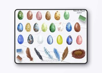 Easter Eggs Watercolor PNG
