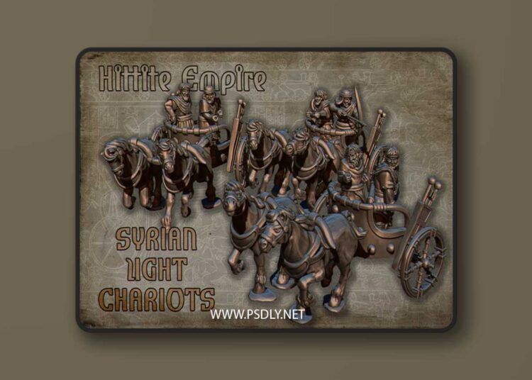 Red Copper Minis – Hittite Empire – Syrian Light Chariots 28mm – 3D Print Model 1 Red Copper Minis – Hittite Empire – Syrian Light Chariots 28mm – 3D Print Model