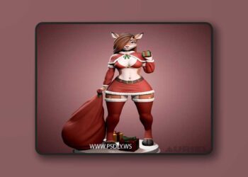 Santas Deer – Furry – 3D Print Model STL