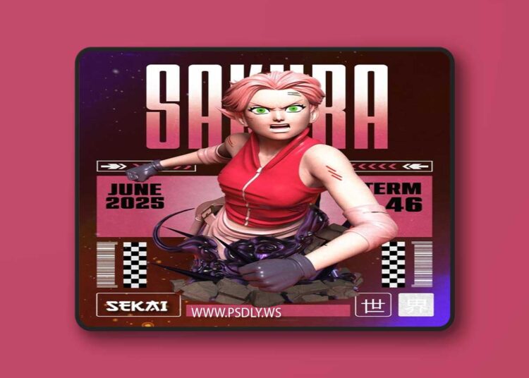 Sekai – Sakura Bust – 3D Print Model STL 1 Sekai – Sakura Bust – 3D Print Model STL