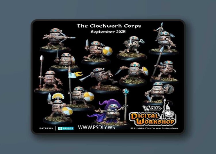 Warp Miniatures – The Clockwork Corps – Multi-Part Kit – 3D Print Model STL 1 Warp Miniatures – The Clockwork Corps – Multi Part Kit – 3D Print Model STL