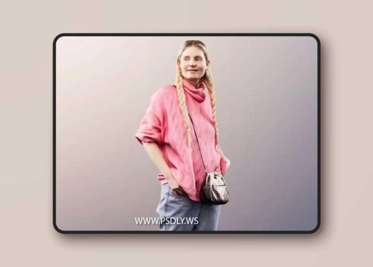 Young Sweet Girl Bangs Pullover Shopping Bag Purse 3D Model 1 Young Sweet Girl Bangs Pullover Shopping Bag Purse 3D Model