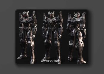 Battle Robot Mech Mordre PBR Low poly 3D Model