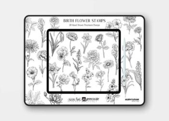 Birth Flower Stamp Brushes for Procreate