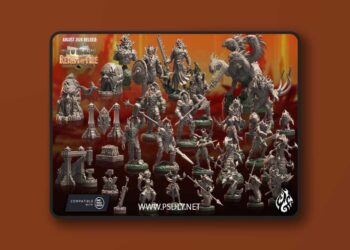 Crippled God Foundry – Tome of Elementals – Realm of Fire – 3D Print Model