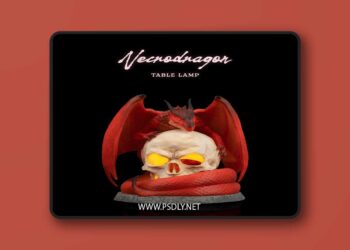 Necrodragon – Table Lamp – 3D Print Model 3 Necrodragon – Table Lamp – 3D Print Model