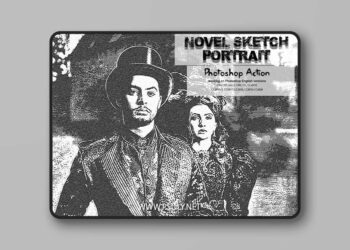 Novel Sketch Portrait Photoshop Action 4 Novel Sketch Portrait Photoshop Action