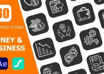Videohive 30 Money Business Icons Pack After Effects Lottie Animation 62269737