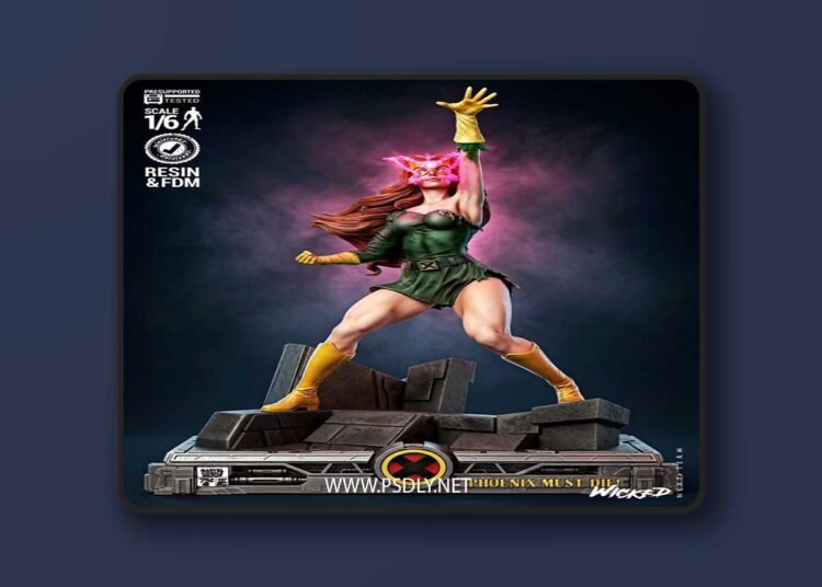 Wicked – Jean Gray Sculpture – 3D Print Model STL 1 Wicked – Jean Gray Sculpture – 3D Print Model STL